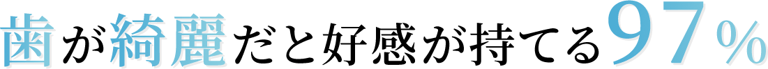 歯が綺麗だと好感が持てる97％